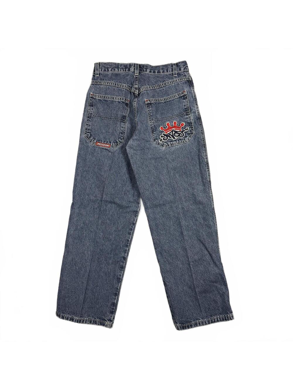 Vintage Crown JNCO Jeans Baggy Wide Leg Red Womens 28x29 (Youth 16)
